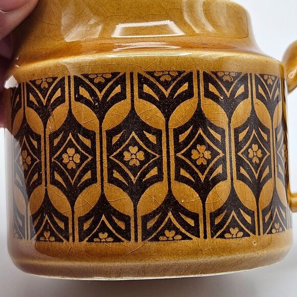 Royal Sealy Creamer Cream Pitcher Brown Yellow Amber Retro Vintage - Picture 8 of 12